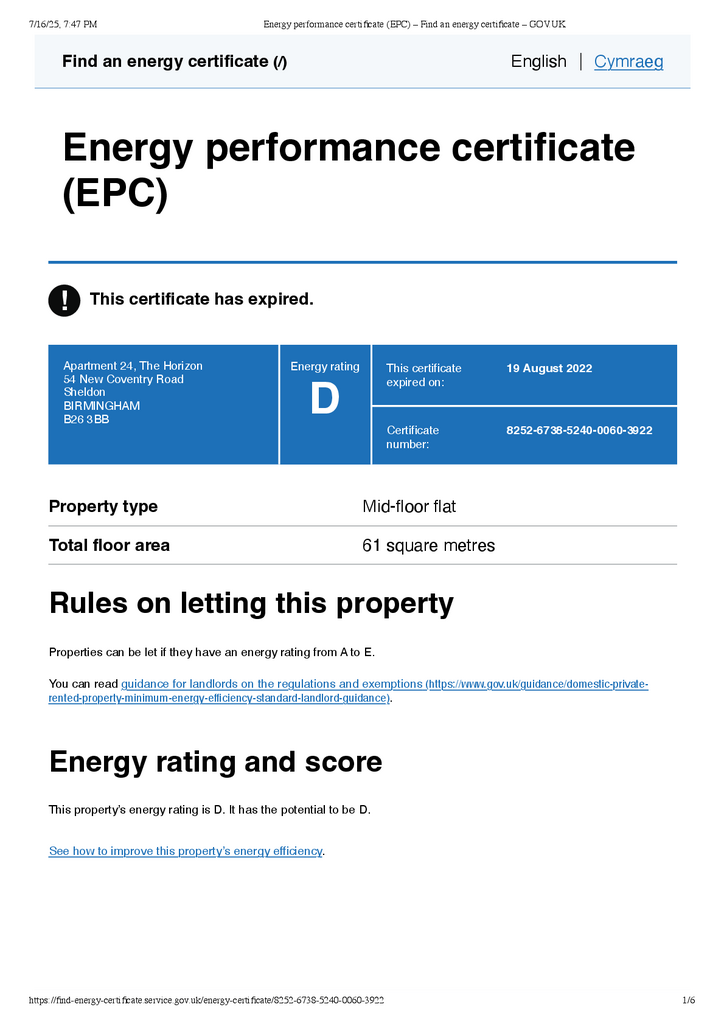 EPC (Contains public sector information licensed under the Open Government Licence v3.0.)