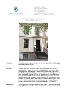 Office to rent, 13 Fitzroy Pl Glasgow G3 7RW