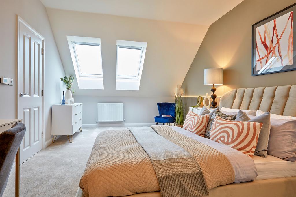 En suite main bedroom in the Woodcote 4 bedroom...