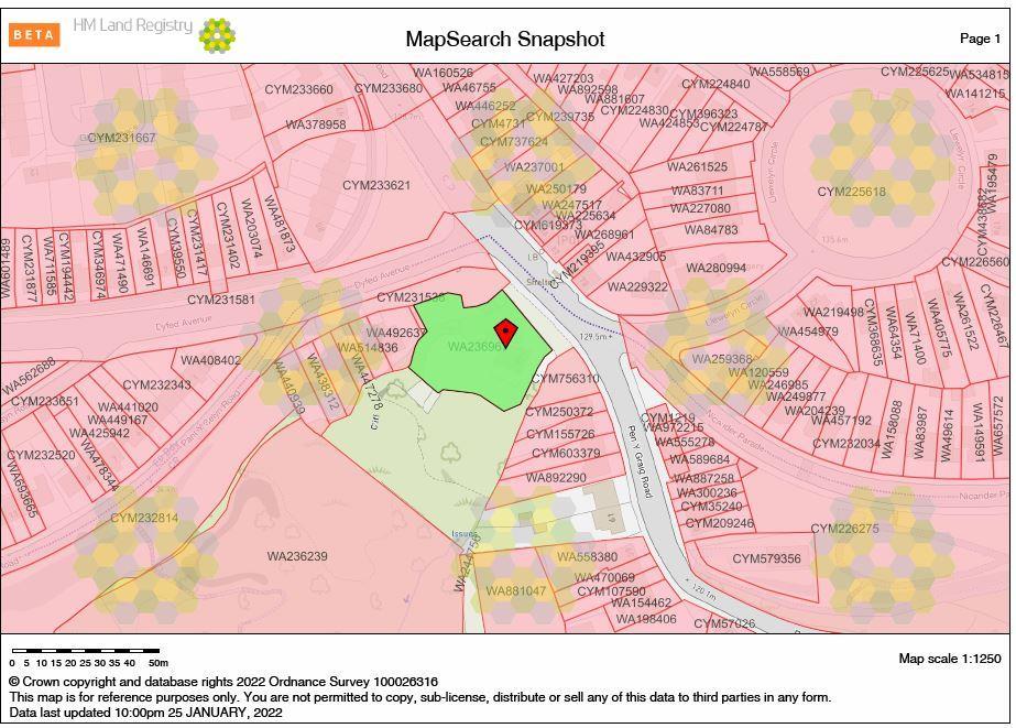 Land registry  77 pen y graig road.JPG