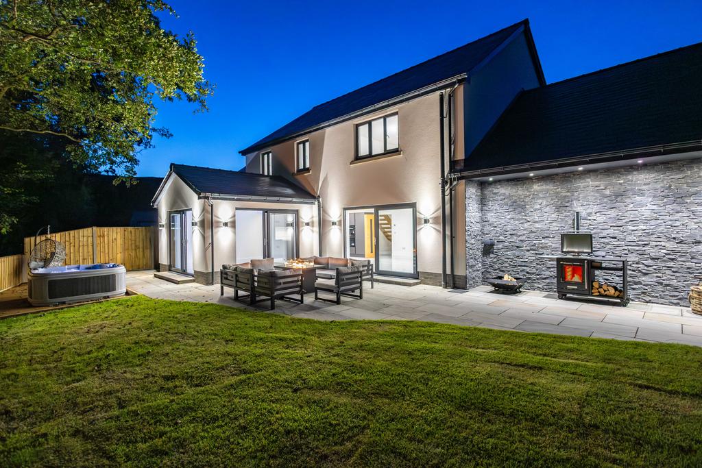Rear of property at night