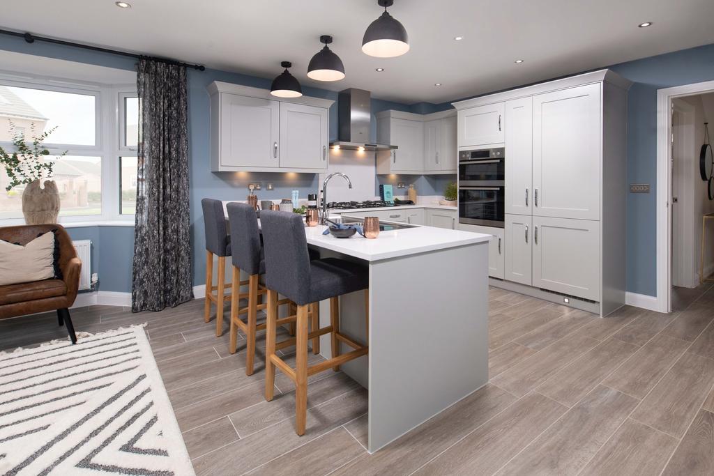 View of spacious open-plan kitchen-diner