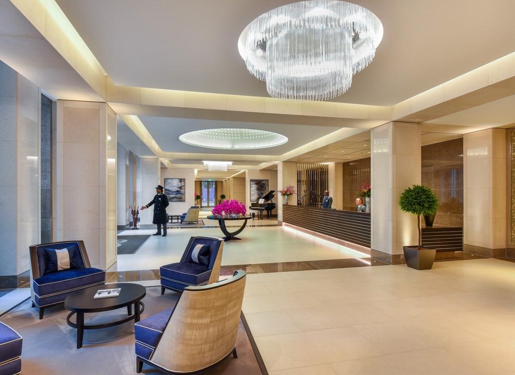 An elegant and spacious reception area featurin...