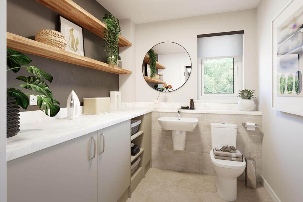 A guest cloakroom completes the ground floor