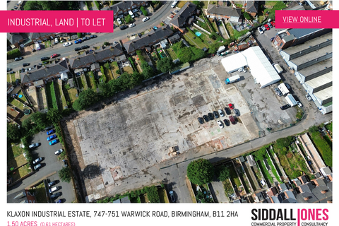 Land to rent, 747-751 Warwick Rd Birmingham B11 2HA