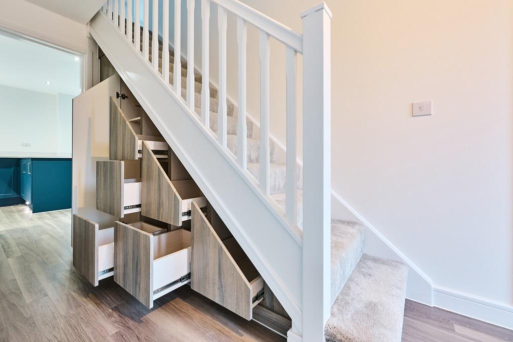 This plot benefits from under stairs storage...