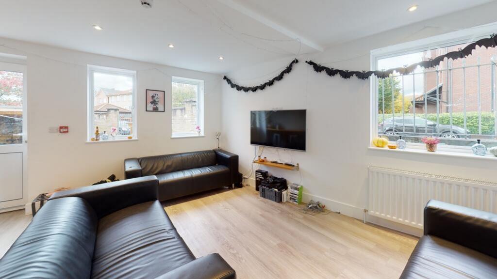 Bright and spacious living room with contempora...