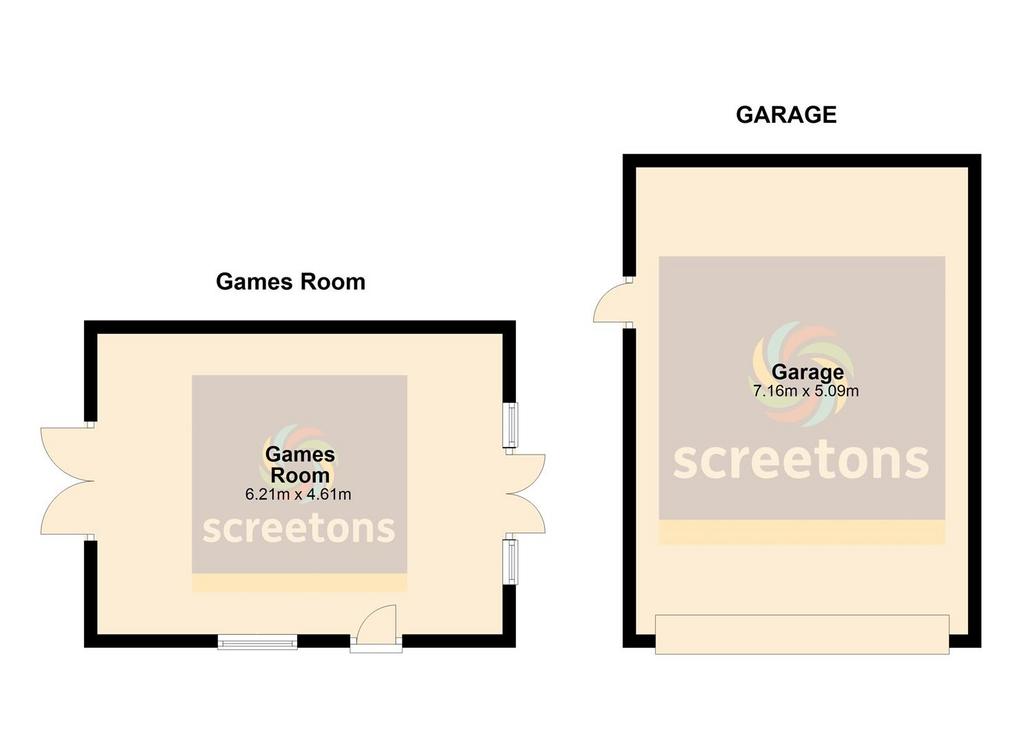 Floorplan Green Garth, Garage Games, Main Street,