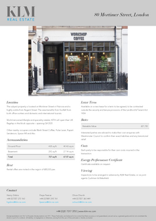 Retail property (high street) to rent, 80 Mortimer St London W1W 7SD