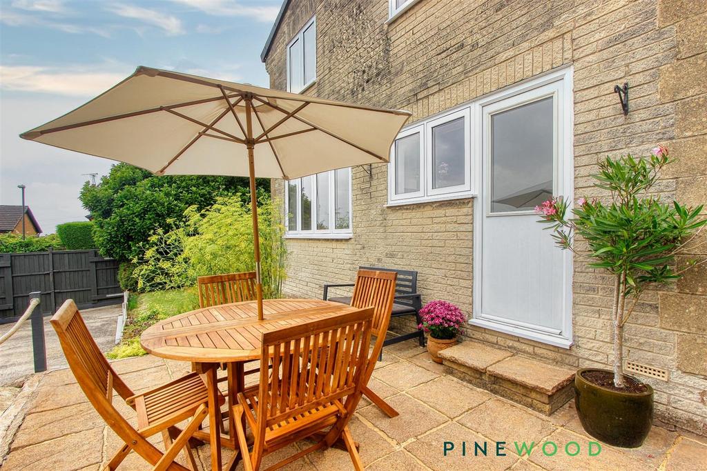 Rear patio seating area