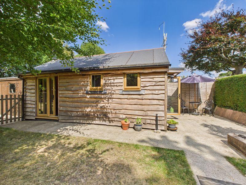 Cabin from garden