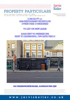Pub to rent, 642 Wandsworth Rd London SW8 3JW