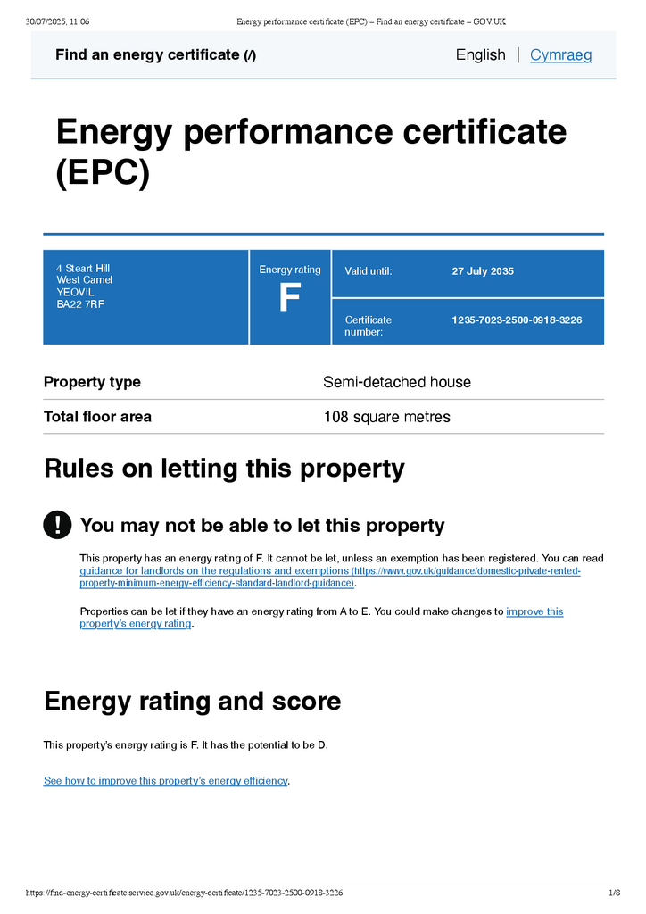 Energy performance certificate (EPC) – Find an ene