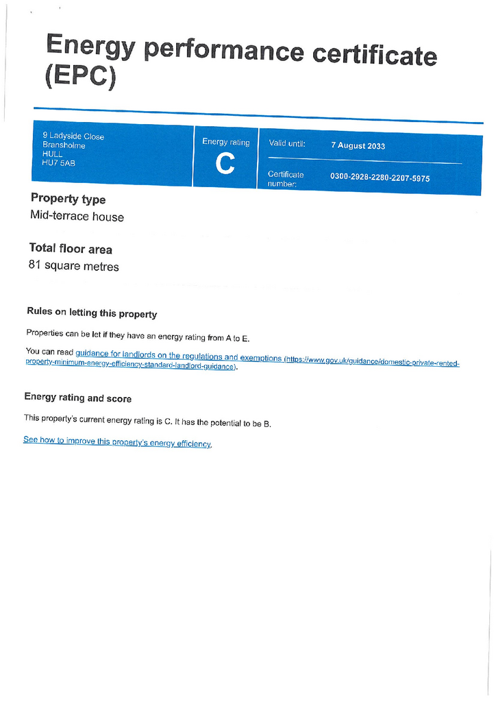 EPC Certificate