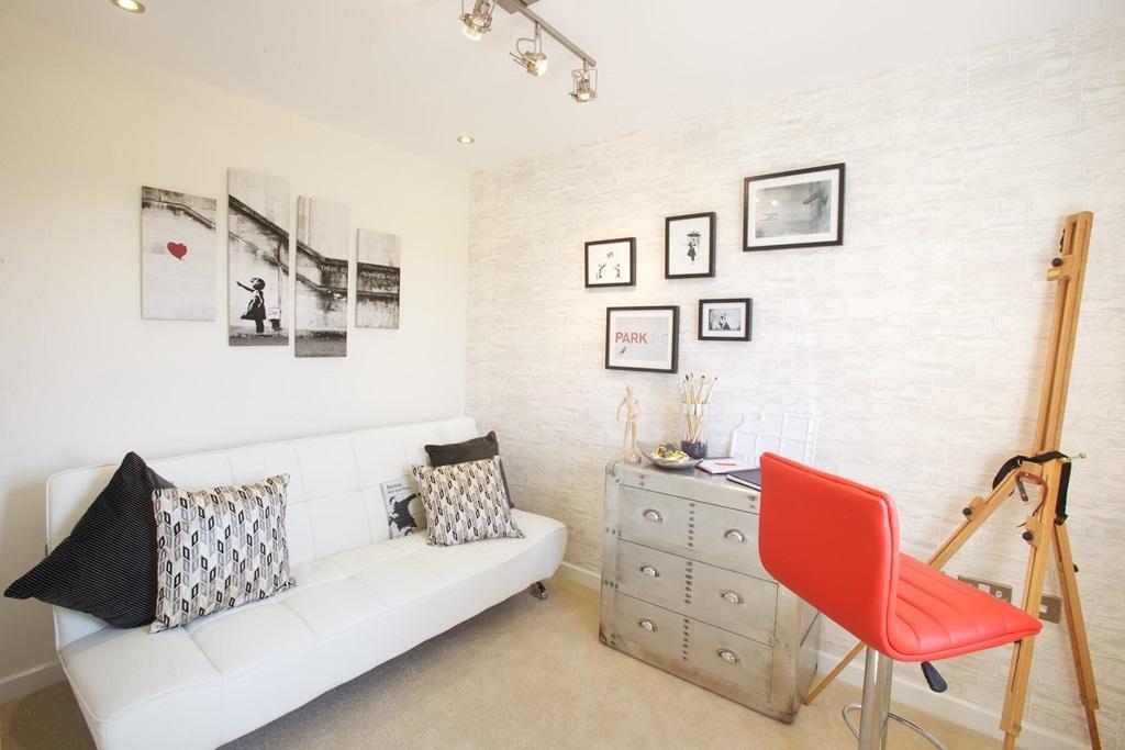 The first floor is completes by a third bedroom