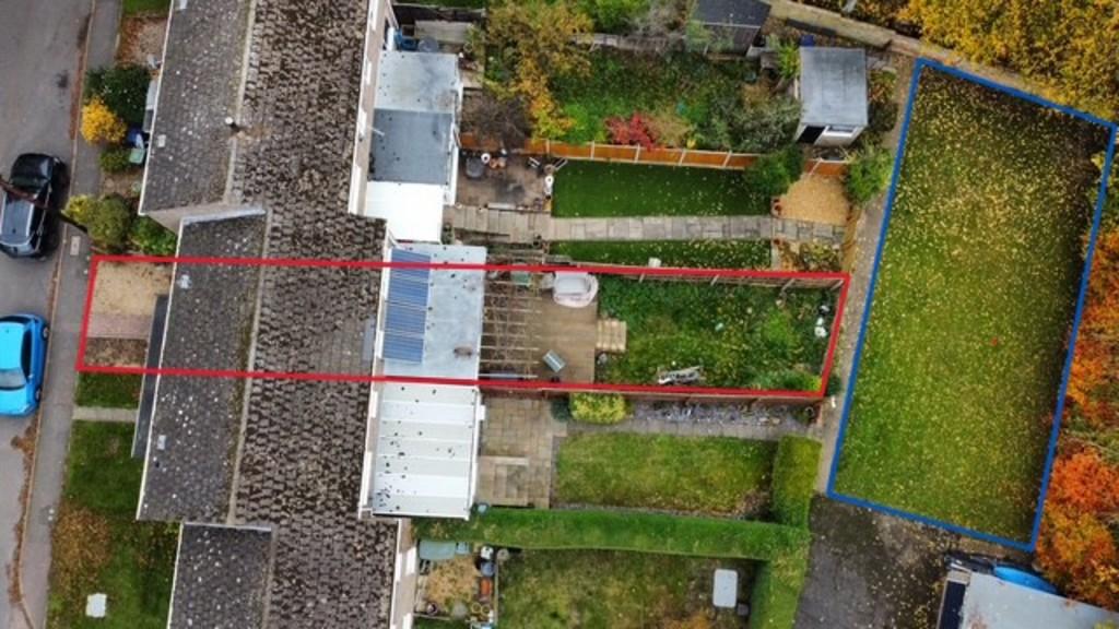 Aerial of plot plus communal garden