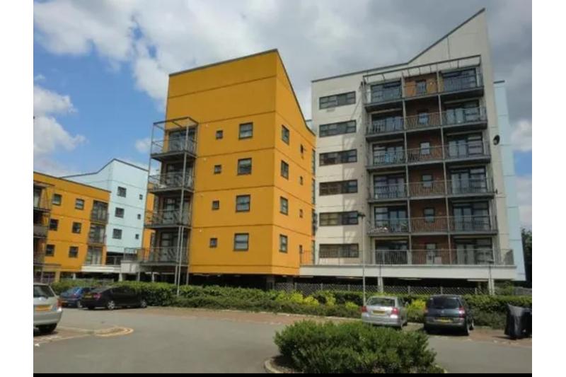 Apartment building facade, block of apartments