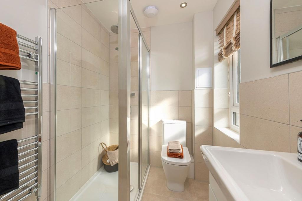 The main bedroom also features an private...