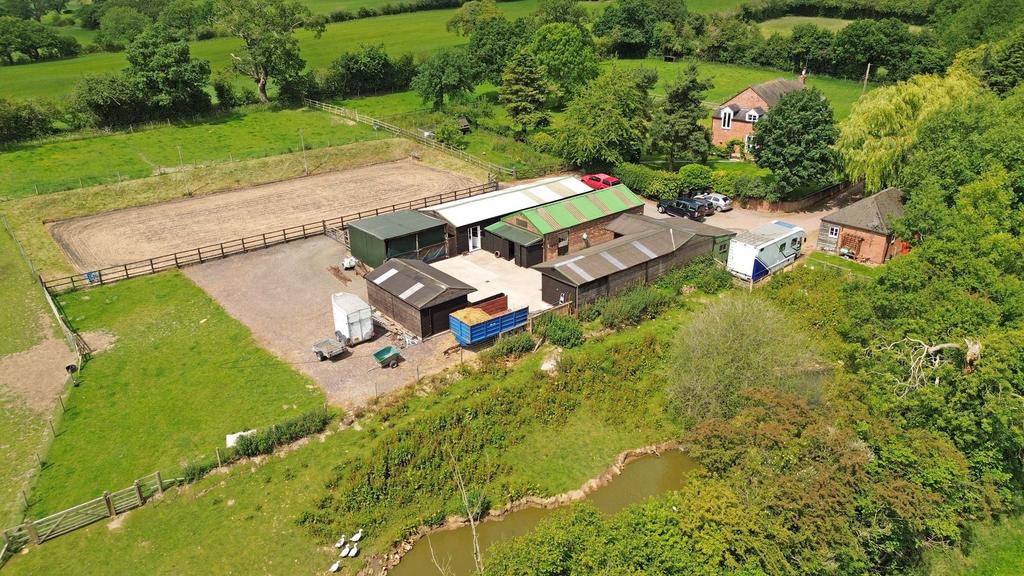 Aerial shot of stables