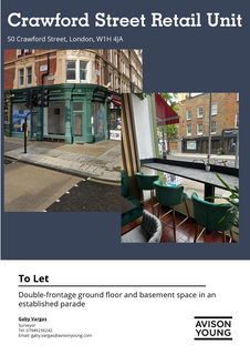 Retail property (high street) to rent, 50-51 Crawford St London W1H 4JA
