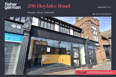Retail property (high street) to rent, 208 Hoylake Rd Wirral CH46 6AD