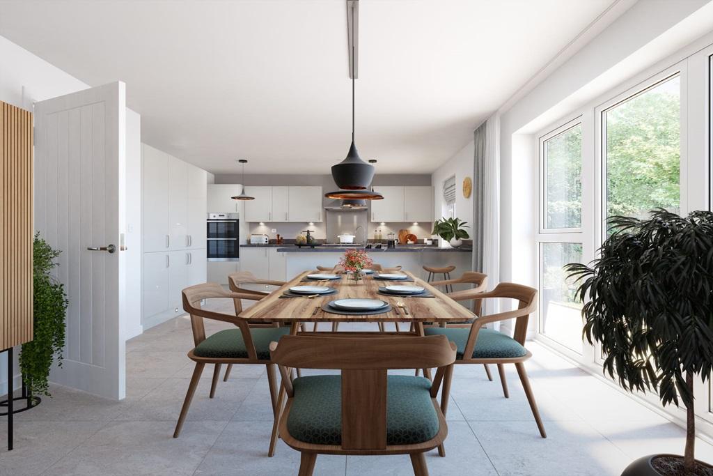 Large open plan kitchen/dining area is a...