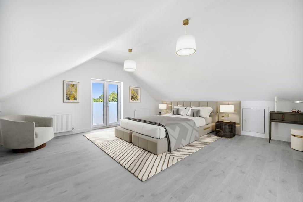 Virtually Staged Master Bedroom