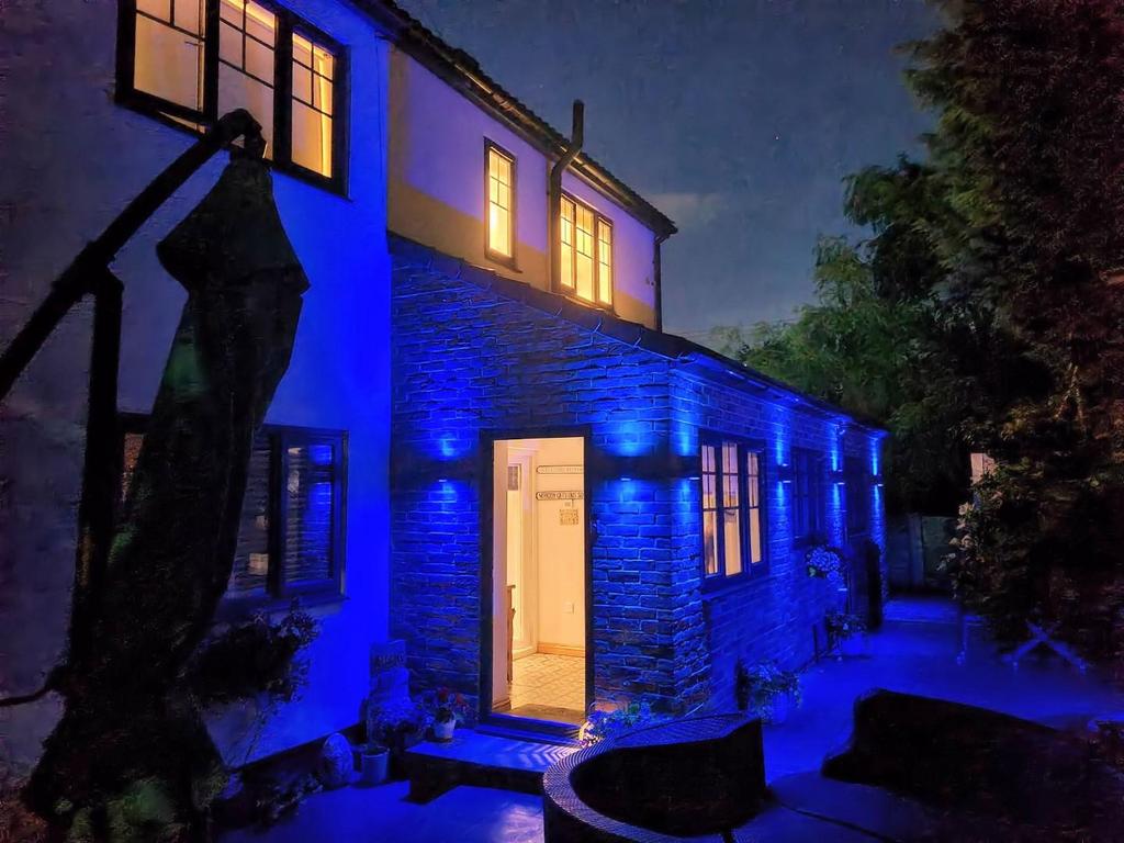 Front of house lit up