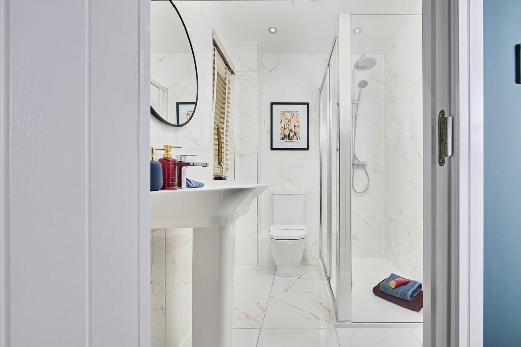 Start your day in a modern, private ensuite...