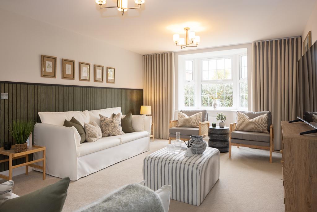 Internal shot of the bay-fronted lounge in the...