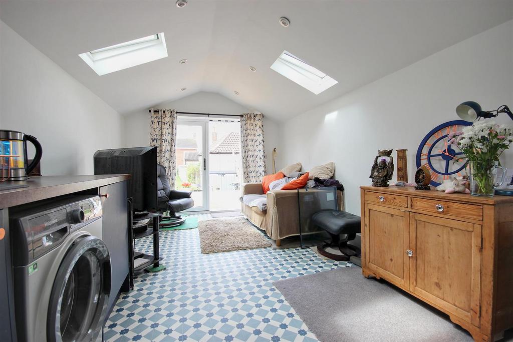 Combined day room and kitchen