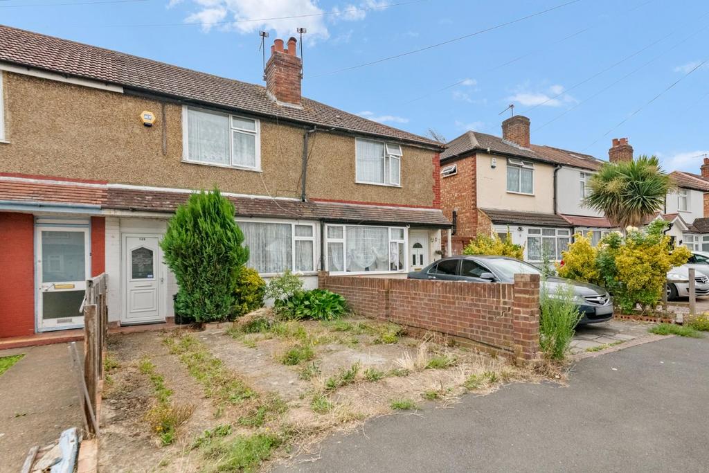 Semi-detached house exterior, driveway