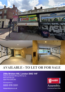Retail property (high street) for sale, 258A Brixton Hl London SW2 1HF