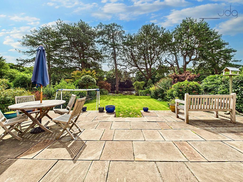 Riverside access, Large stone-paved terrace and...