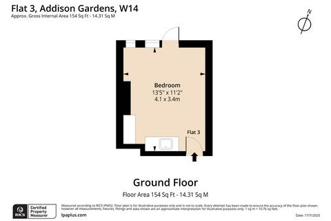 Studio to rent, Addison Gardens, London W14