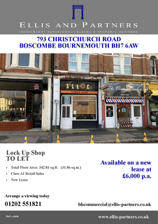 Retail property (high street) to rent, 793 Christchurch Rd Bournemouth BH7 6AW