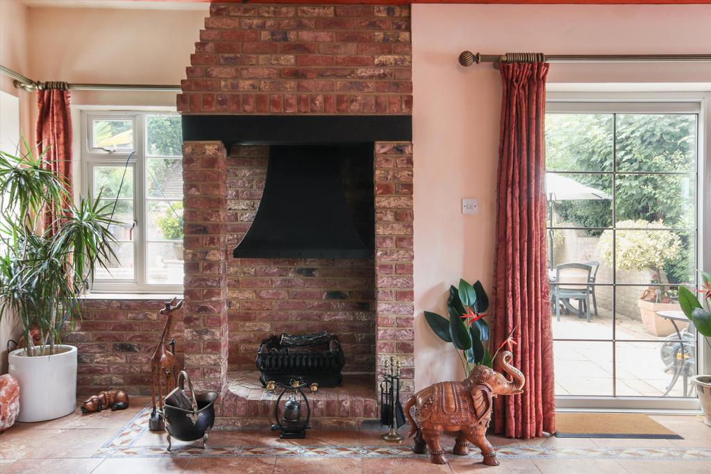 Living room, fireplace