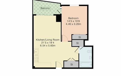 1 bedroom apartment to rent, Sophora House 342 Queenstown Road LONDON SW11 8BW