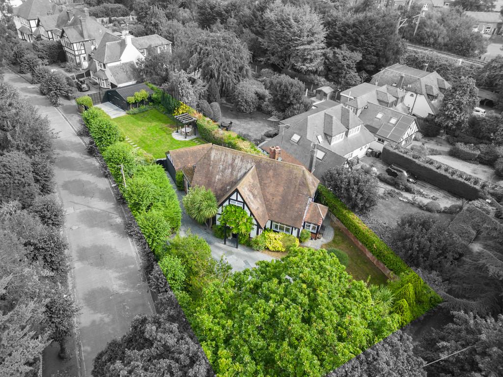 Drone Front all garden shot B&amp;W