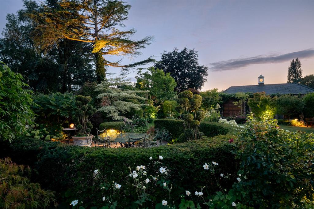 Garden Illuminated at Dusk