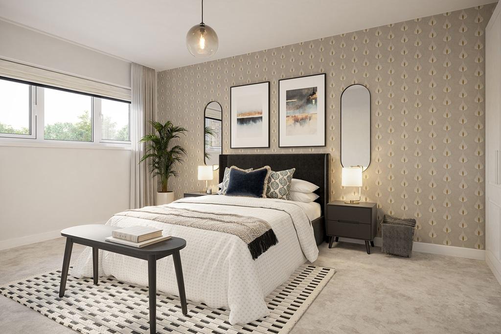 Spacious guest bedroom