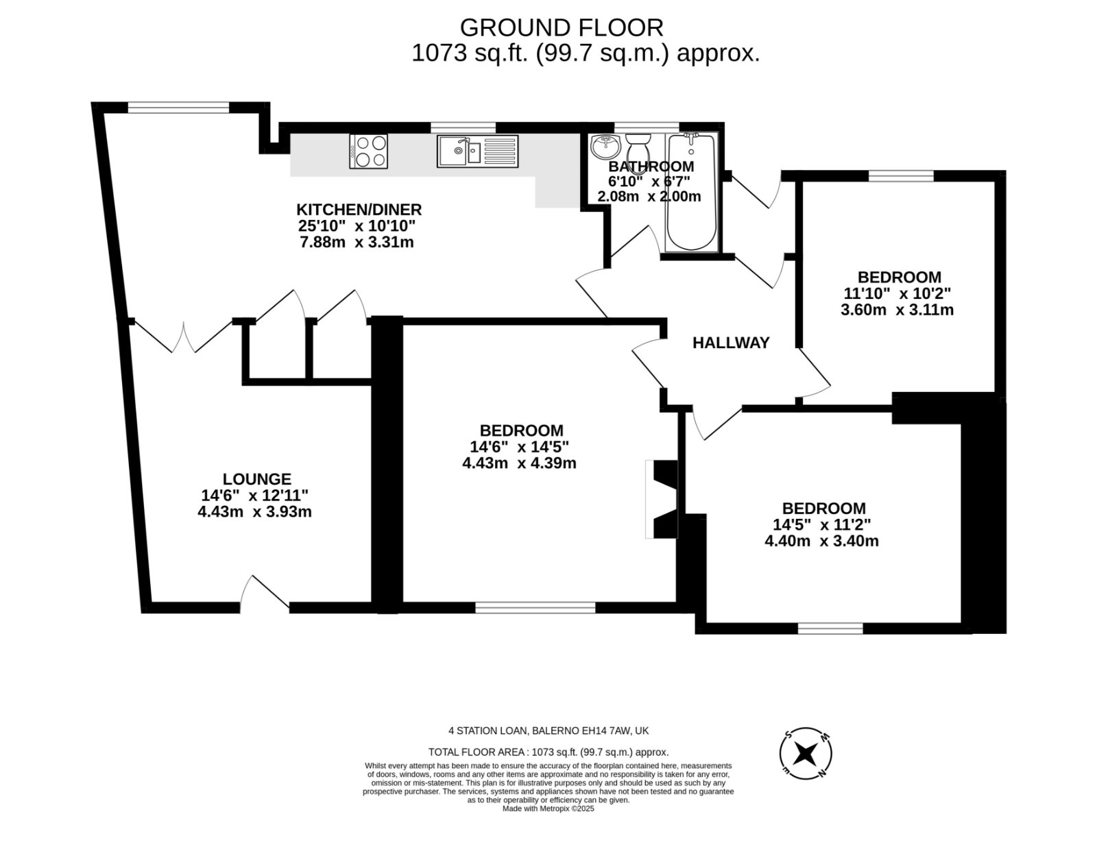 3 bedroom bungalow for sale - Floor Plan