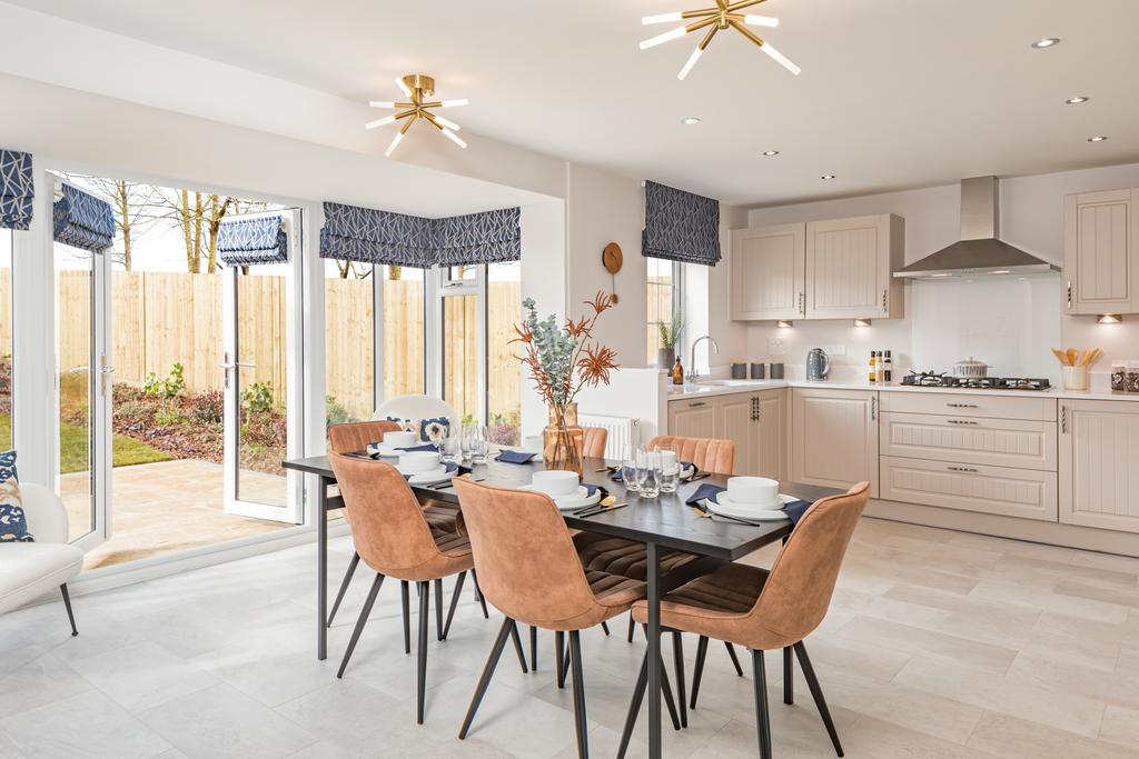 Dining area with French doors to garden