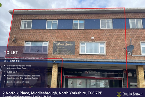 Retail property (high street) to rent, Norfolk Pl Middlesbrough TS3 7PB