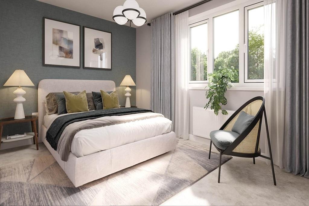 Bright and open bedroom with a tranquil feel