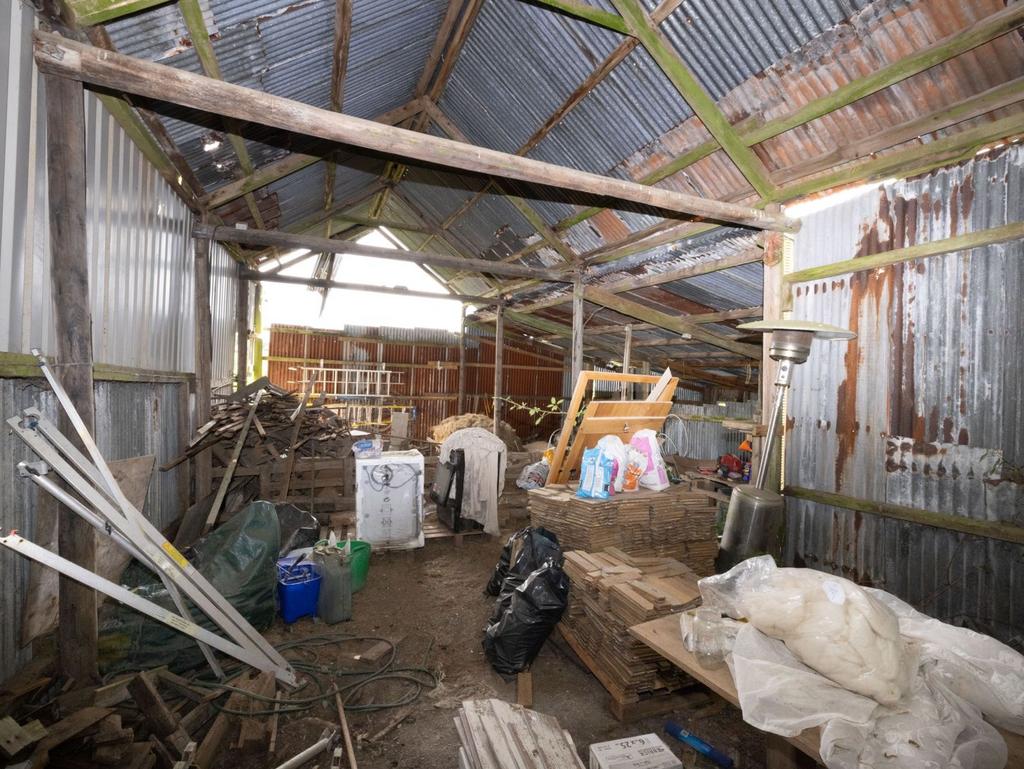 Hay barn with lean to