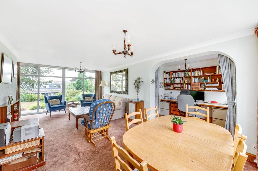 Open plan living dining and office room