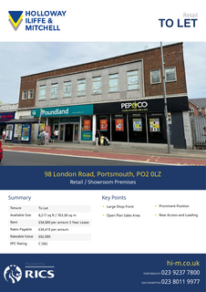 Retail property (high street) to rent, 98 London Rd Portsmouth PO2 0NA