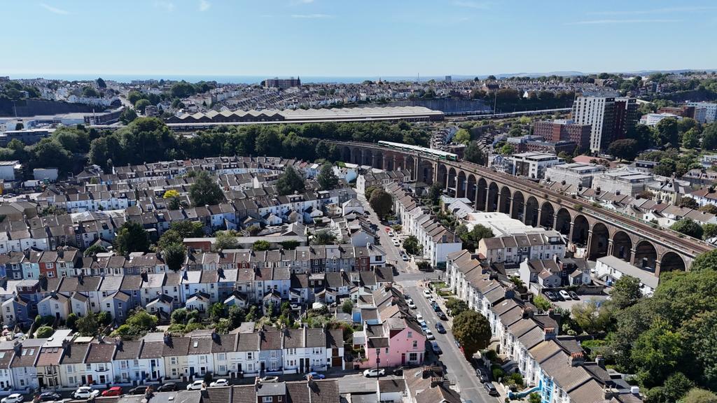 Aerial sea and viaduct