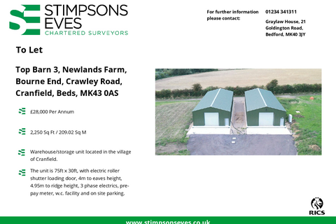 Warehouse to rent, Astwood Rd Cranfield MK43 0AS